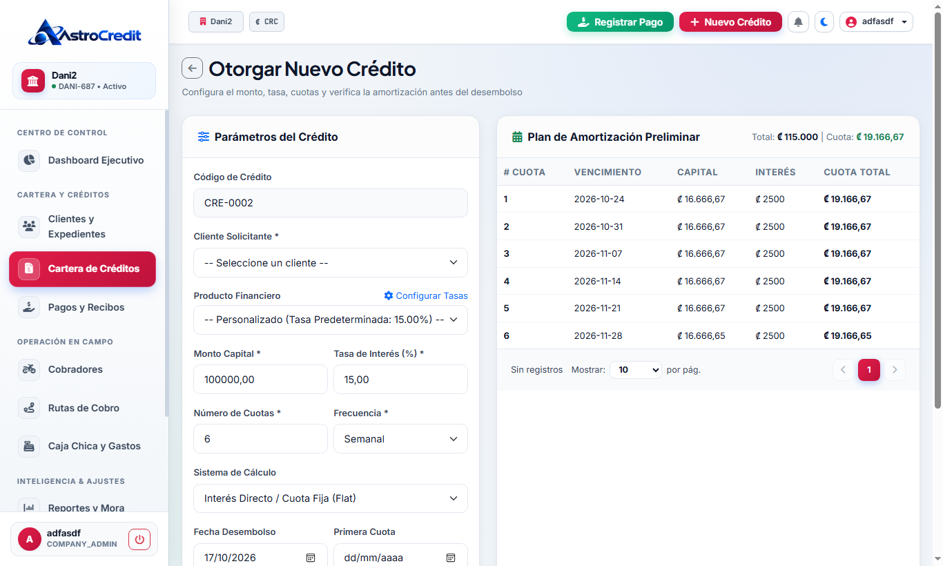 Simulador de Préstamos & Tabla de Cuotas